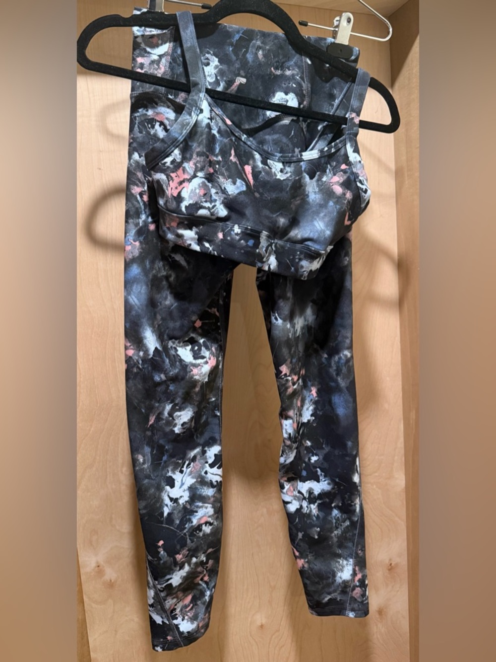 Marika Black and Gray Activewear Set with Leggings and Top Size Small SOFT